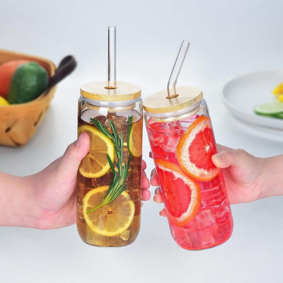 6 Pcs Can Shaped Glass Cups Beer & Ice Coffee Glasses